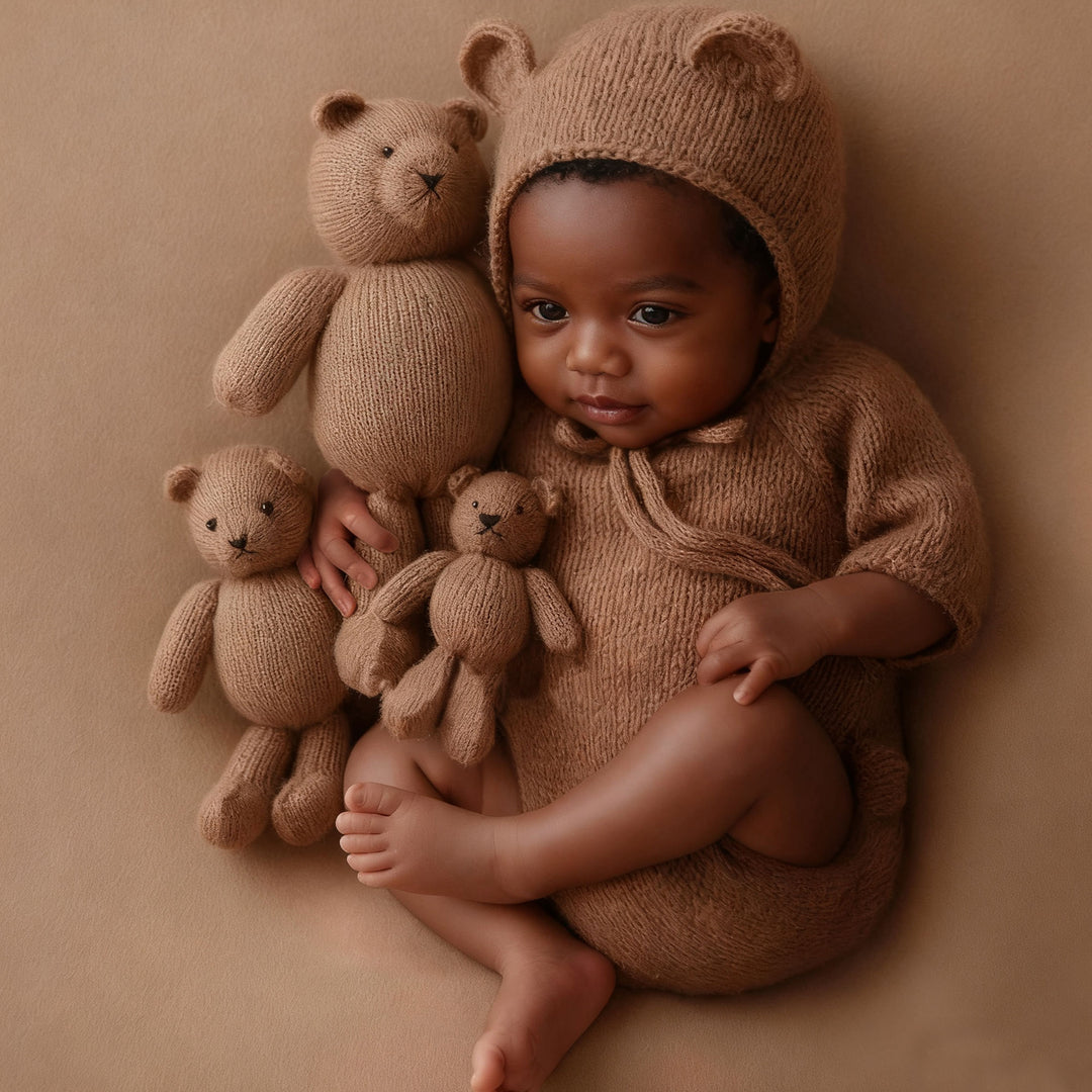 3pcs Brown Knitted Teddy Bears