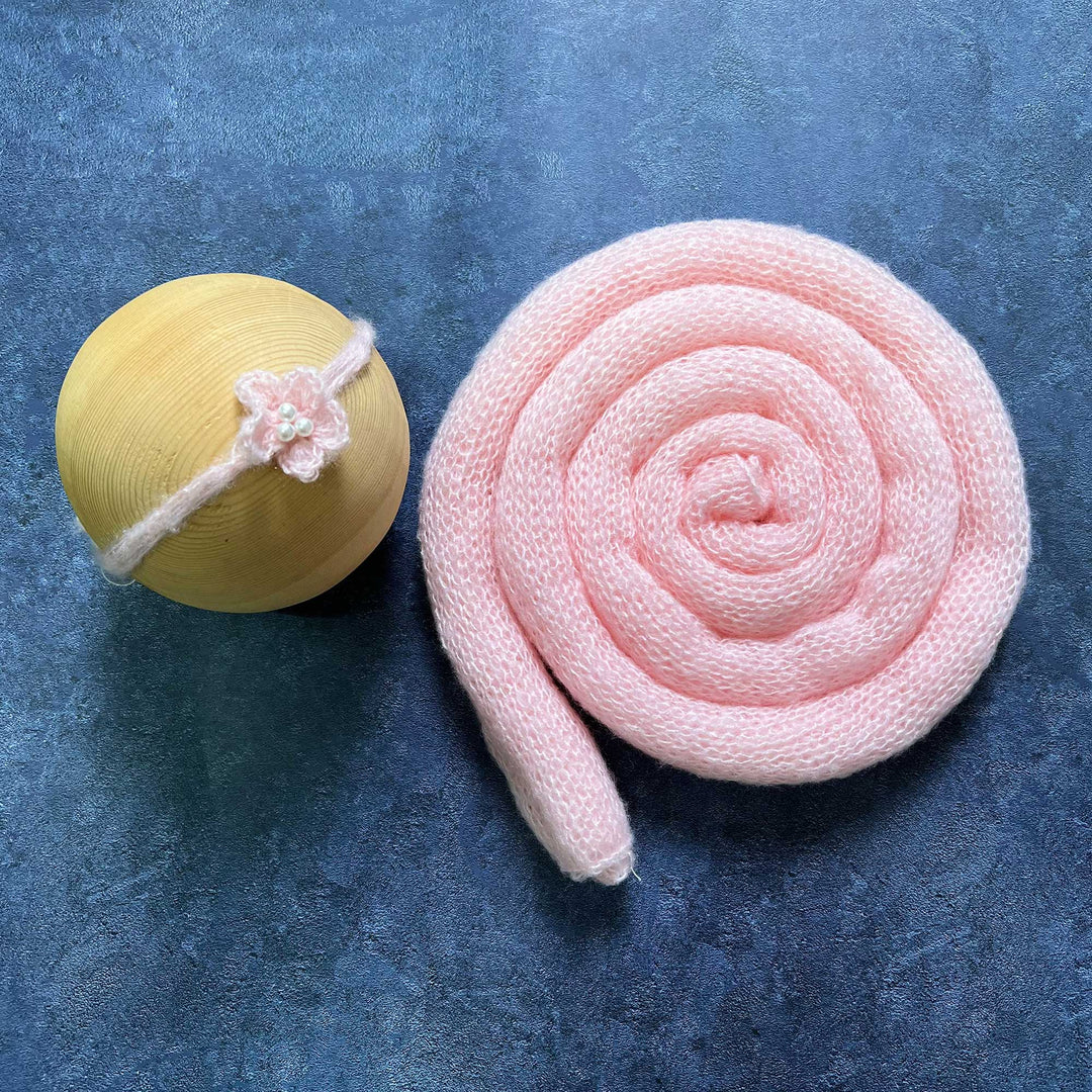 Soft Knit Mohair Wrap with Headwear Set