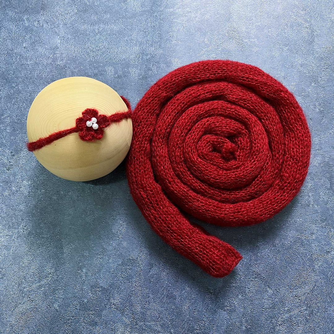 Soft Knit Mohair Wrap with Headwear Set