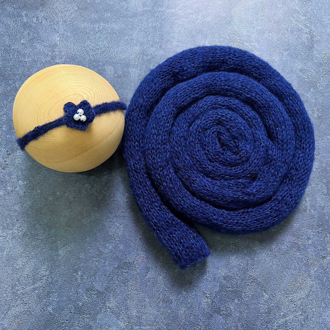 Soft Knit Mohair Wrap with Headwear Set