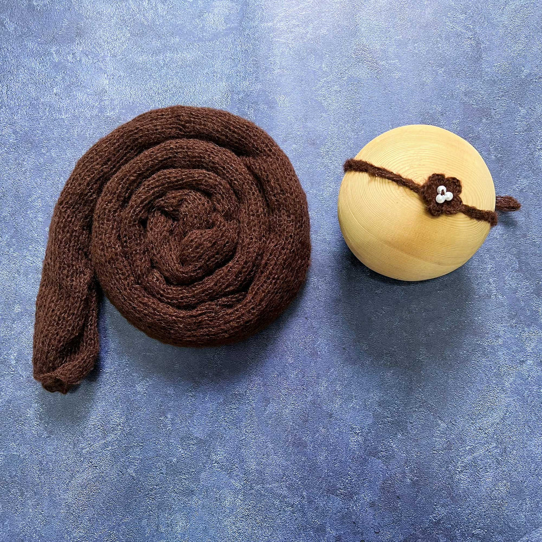 Soft Knit Mohair Wrap with Headwear Set