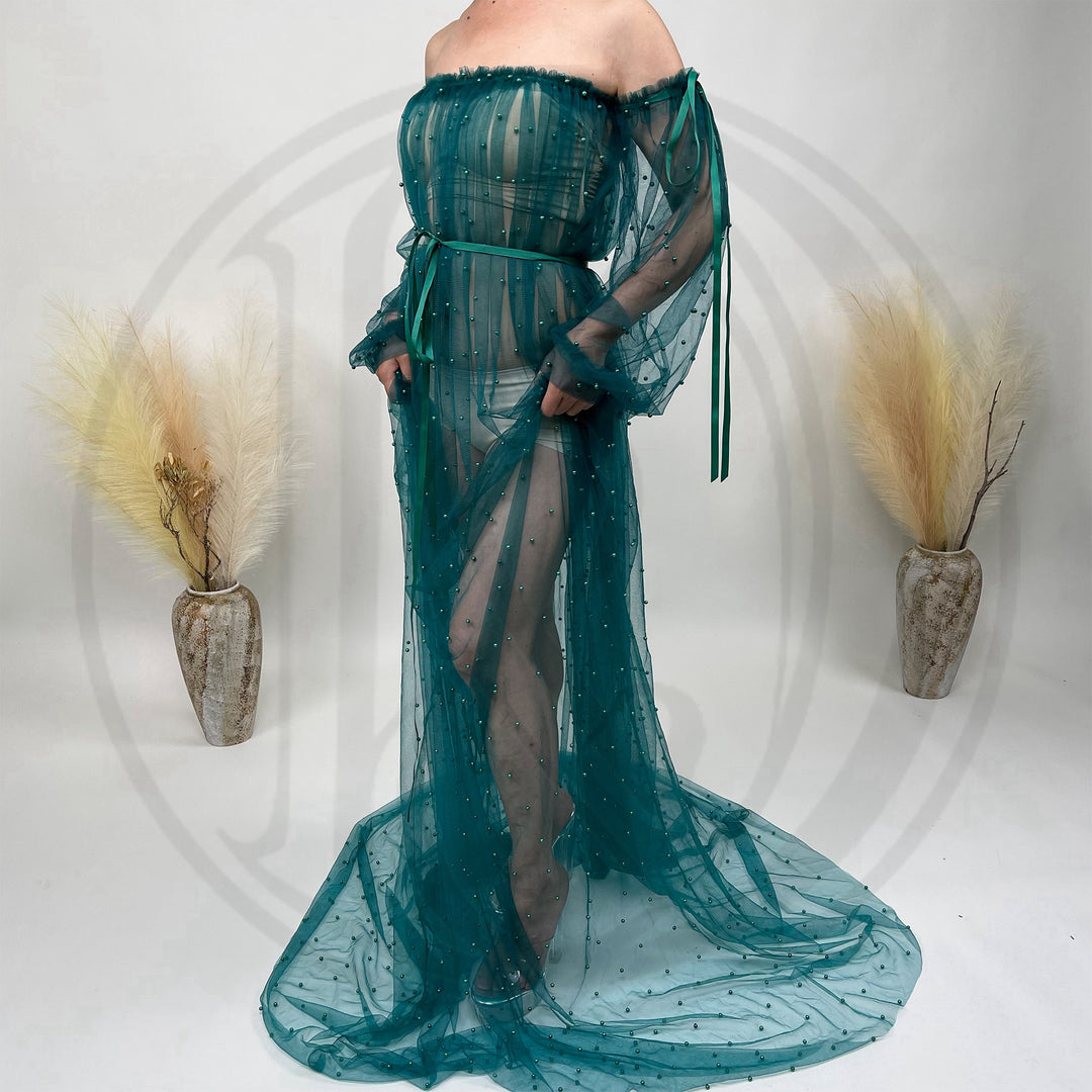 Dominic Pearls Tulle Gown
