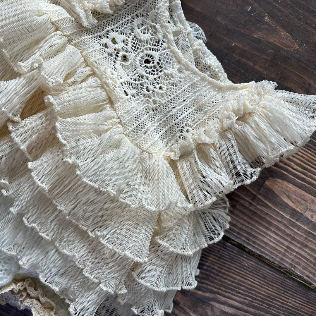 Beige Tutu Newborn Dress