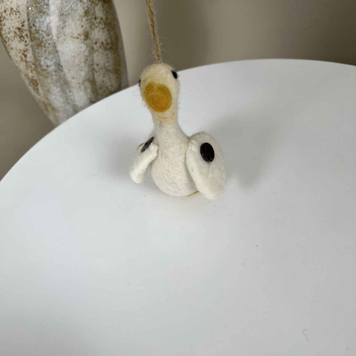 Handmade Felt Dog and Goose