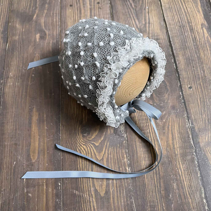 Polka Dot Hat with Lace Trim