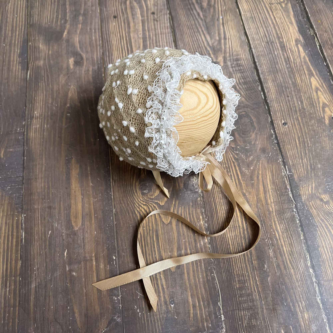 Polka Dot Hat with Lace Trim