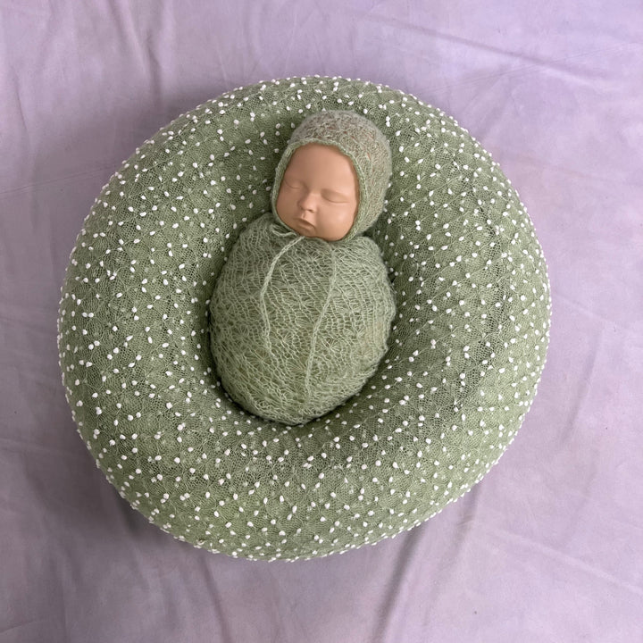 Ready to ship Set (Faux Fur Donut Posing Prop matching Wrap and Hat)