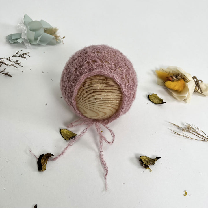 Newborn Mohair Knit Bonnet