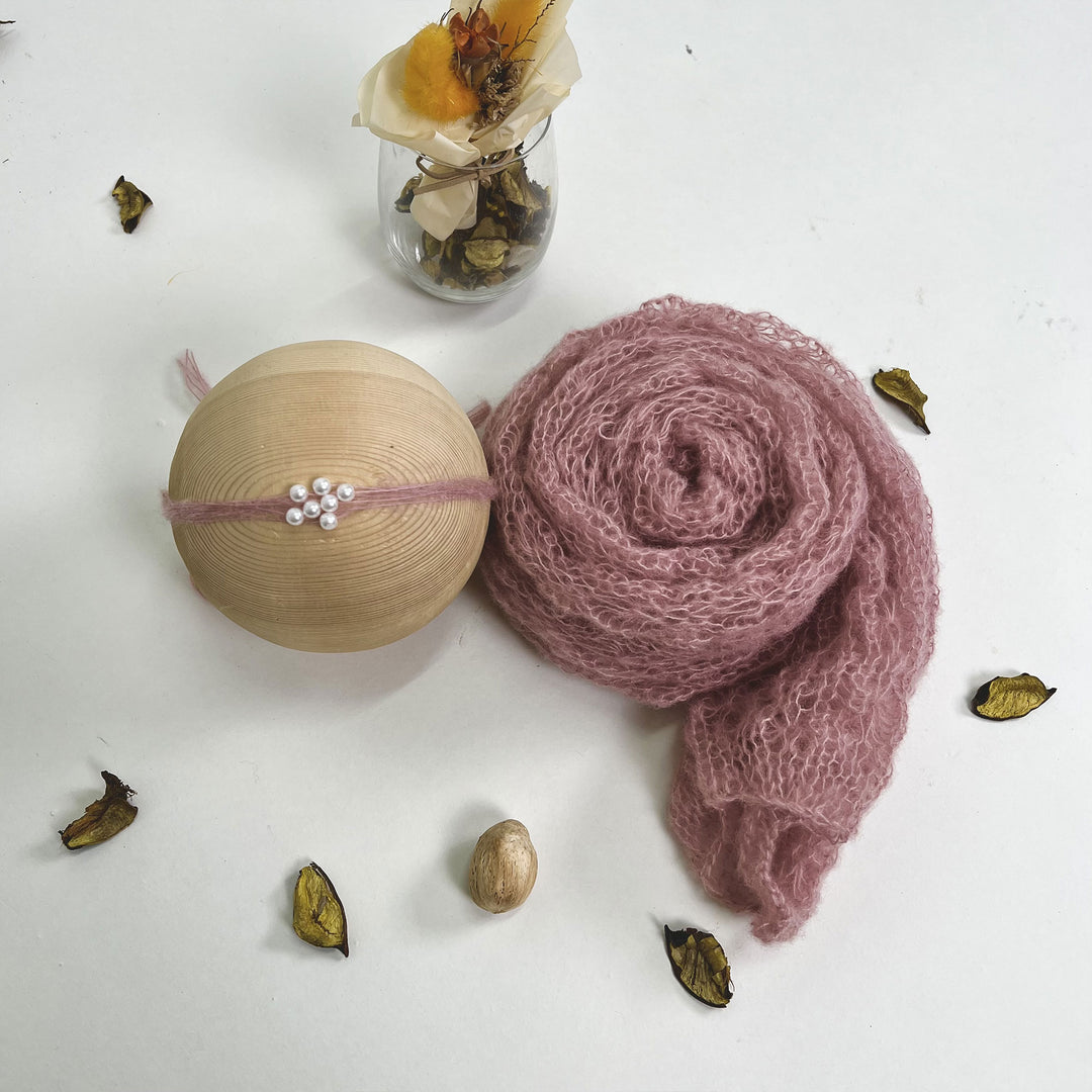Stretchy Soft Knit Mohair Wrap with Headwear