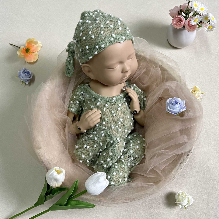 Newborn Romper matched Hat Set