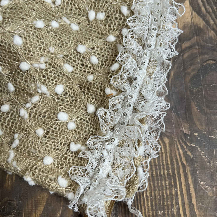 Polka Dot Hat with Lace Trim