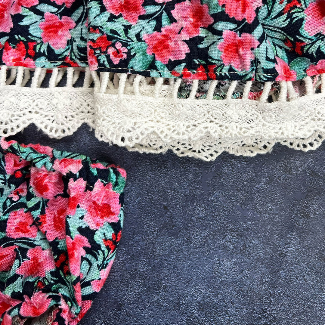 Newborn Pink Floral Cami Top & Bloomer Set