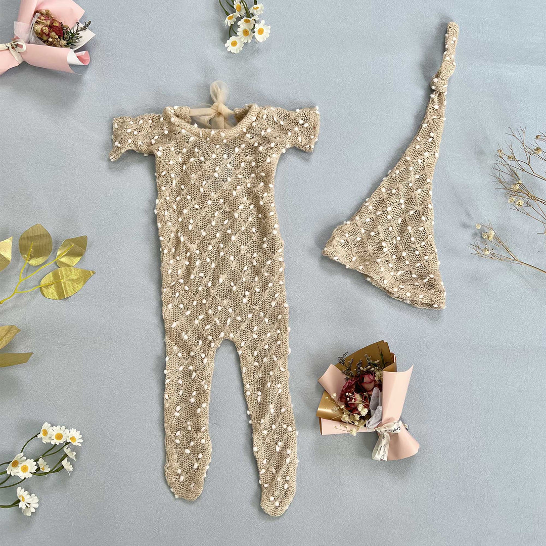 Newborn Romper matched Hat Set