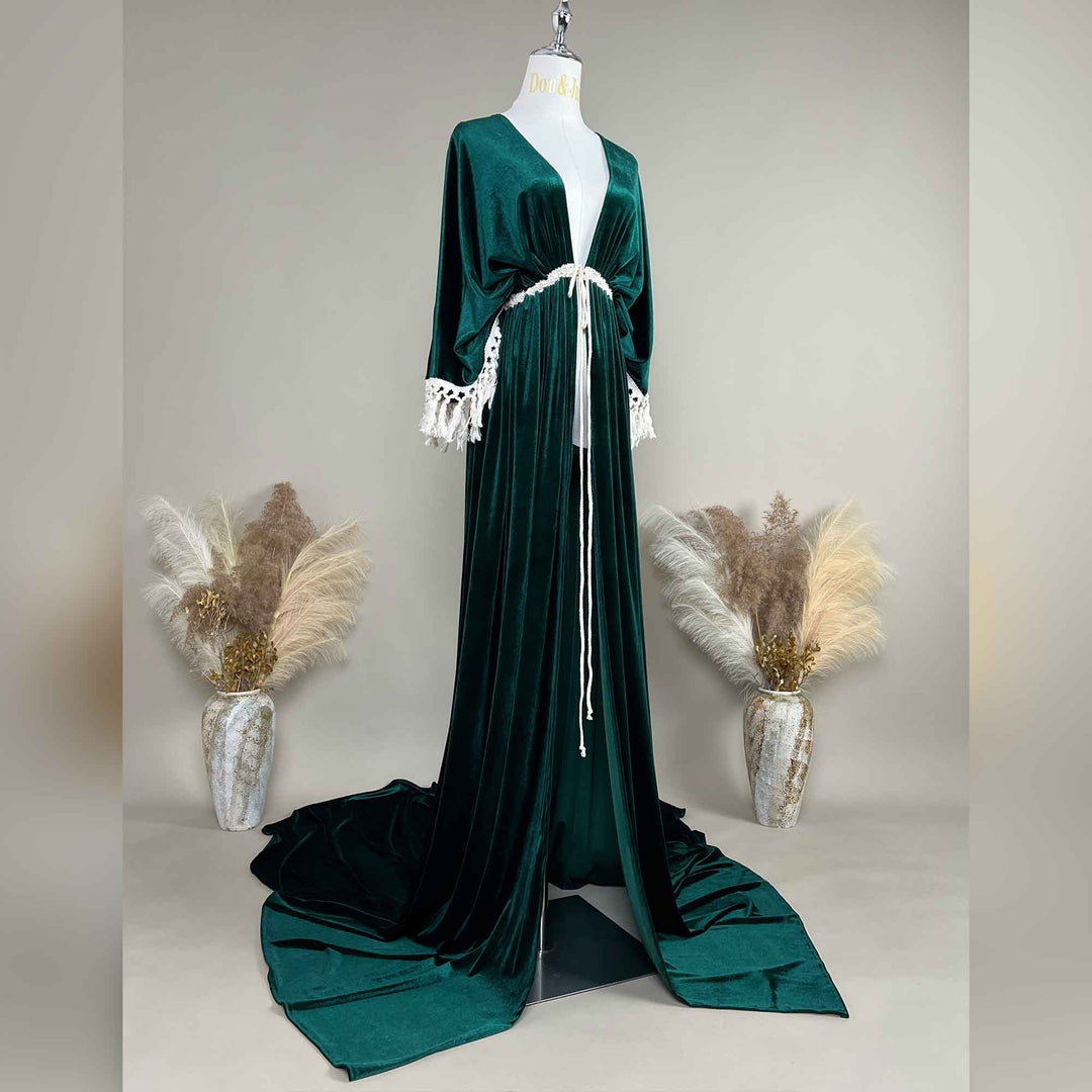 Enid Velvet Split Robe Gown - Don&Judy Newborn&Maternity photography props