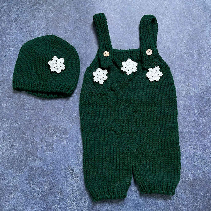 Baby Knit Suspender Pants & Hat Set