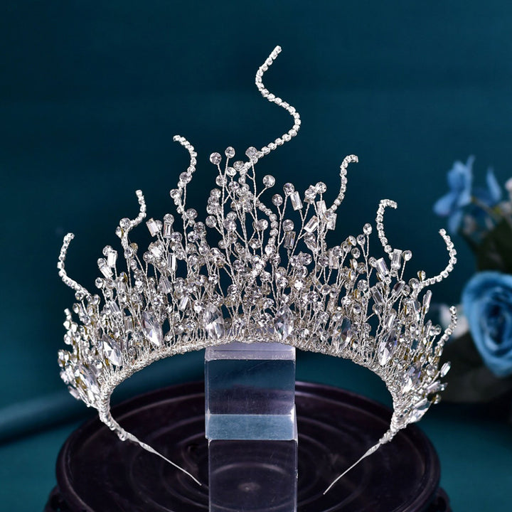 Silver Rhinestone Crown Headpieces