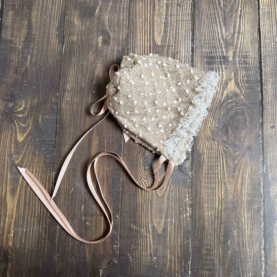 Polka Dot Hat with Lace Trim
