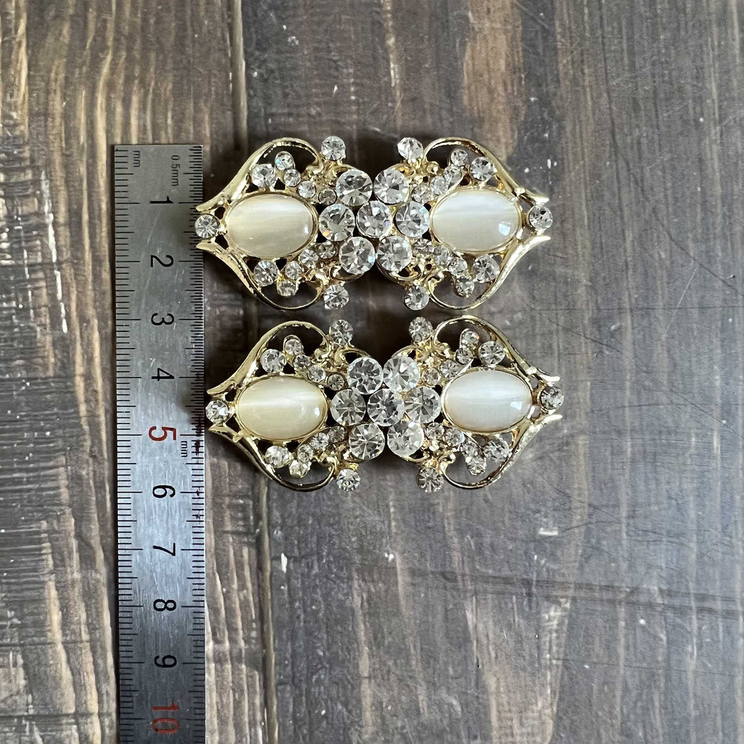 Rhinestone Jade Disk Buttons