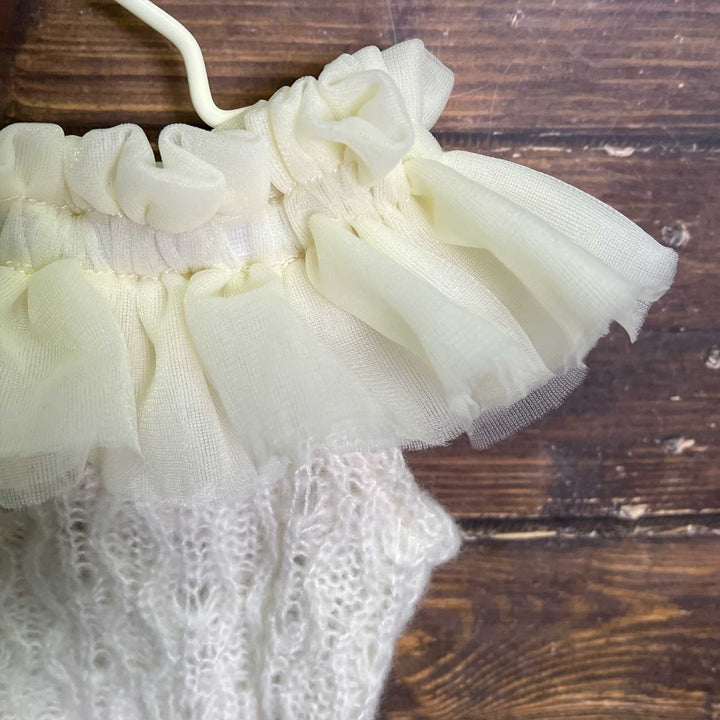 Ivory Off-Shoulder Newborn Romper