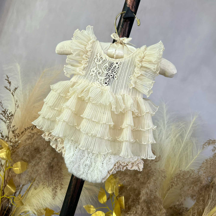 Beige Tutu Newborn Dress