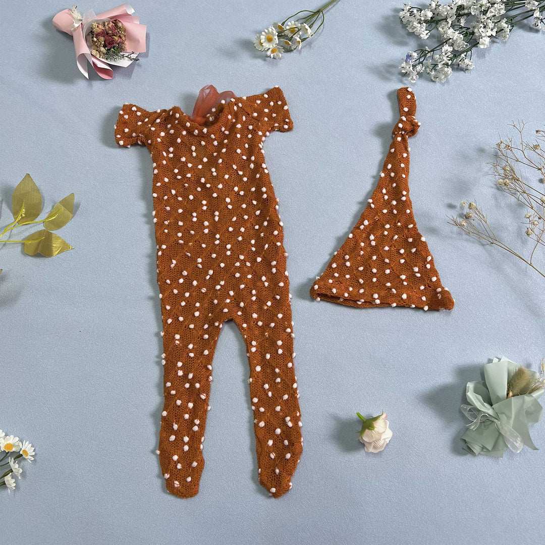 Newborn Romper matched Hat Set