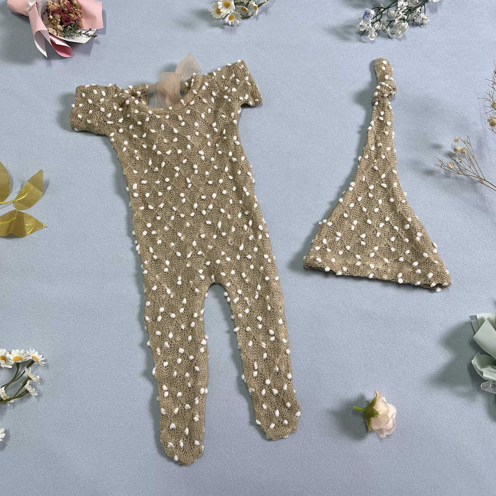 Newborn Romper matched Hat Set