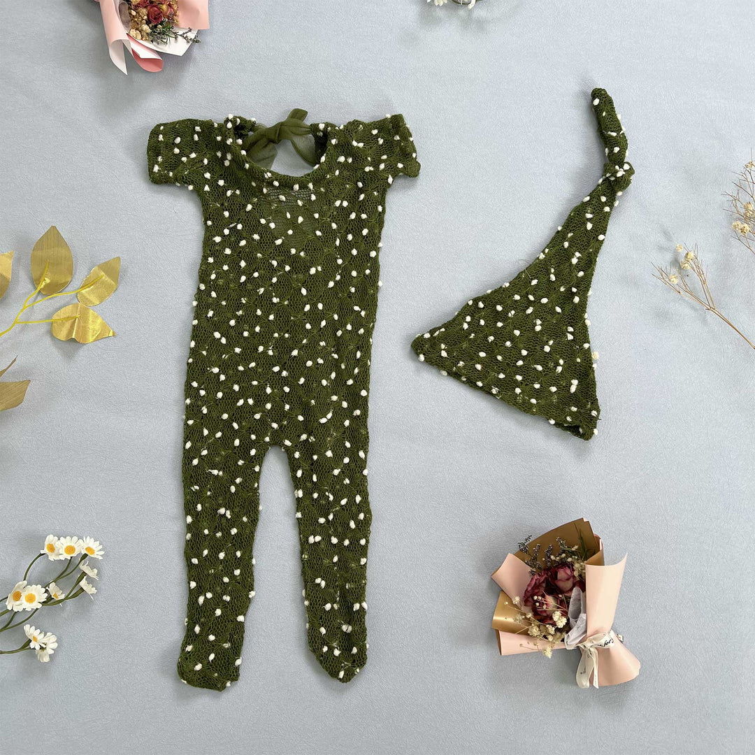 Newborn Romper matched Hat Set