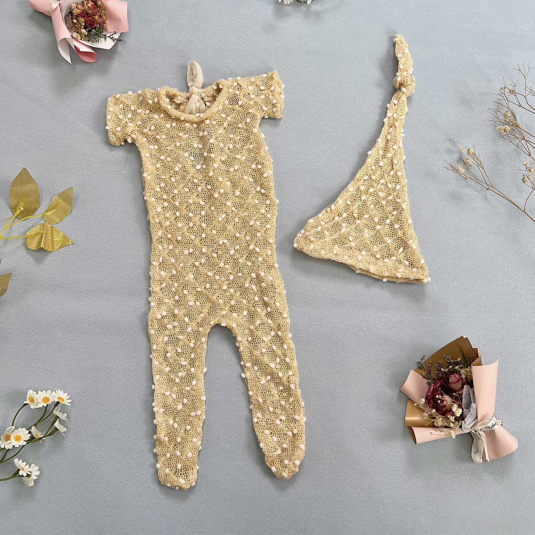 Newborn Romper matched Hat Set