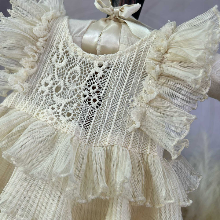 Beige Tutu Newborn Dress