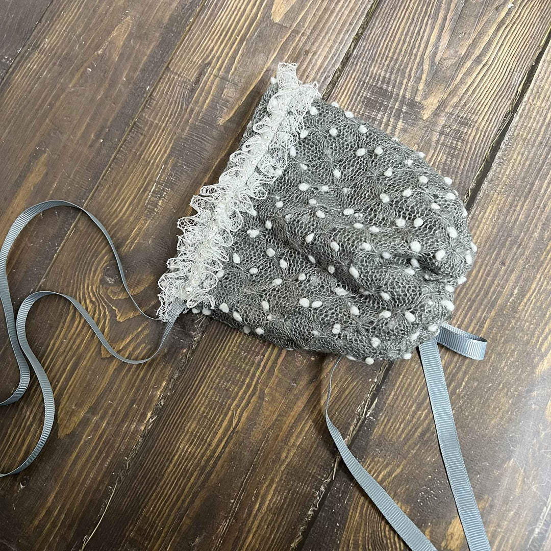 Polka Dot Hat with Lace Trim