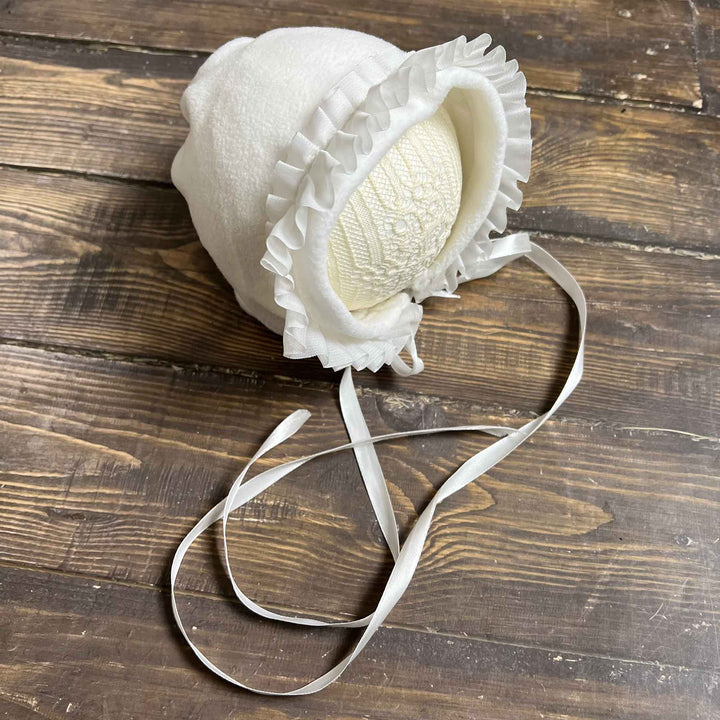 Polka Dot Hat with Lace Trim