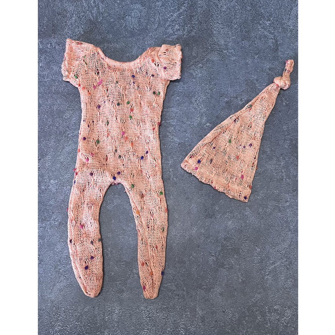 Newborn Romper matched Hat Set