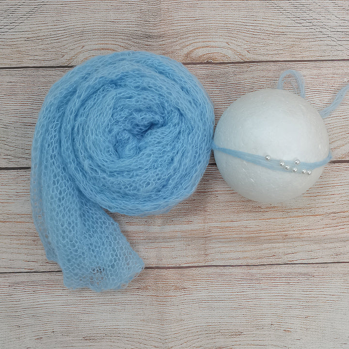 Stretchy Soft Knit Mohair Wrap with Headwear