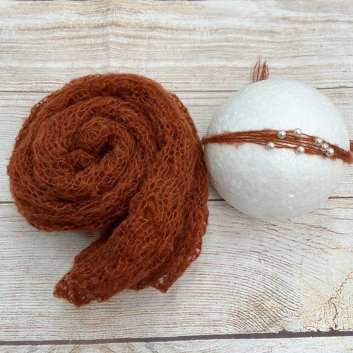 Stretchy Soft Knit Mohair Wrap with Headwear
