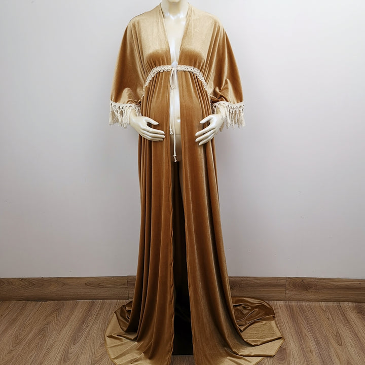 Enid Velvet Split Robe Gown