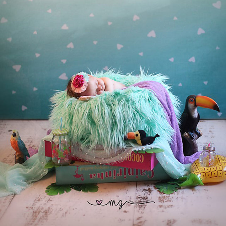 Faux Fur Posing Pillow Nest Prop for Newborn