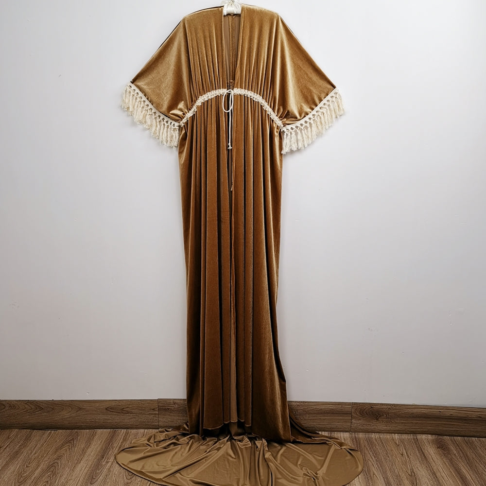 Enid Velvet Split Robe Gown