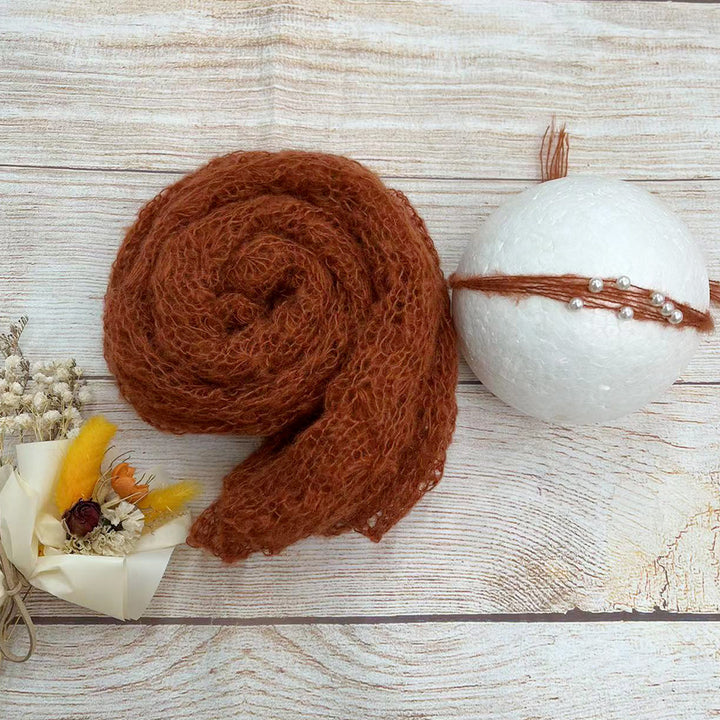 Stretchy Soft Knit Mohair Wrap with Headwear