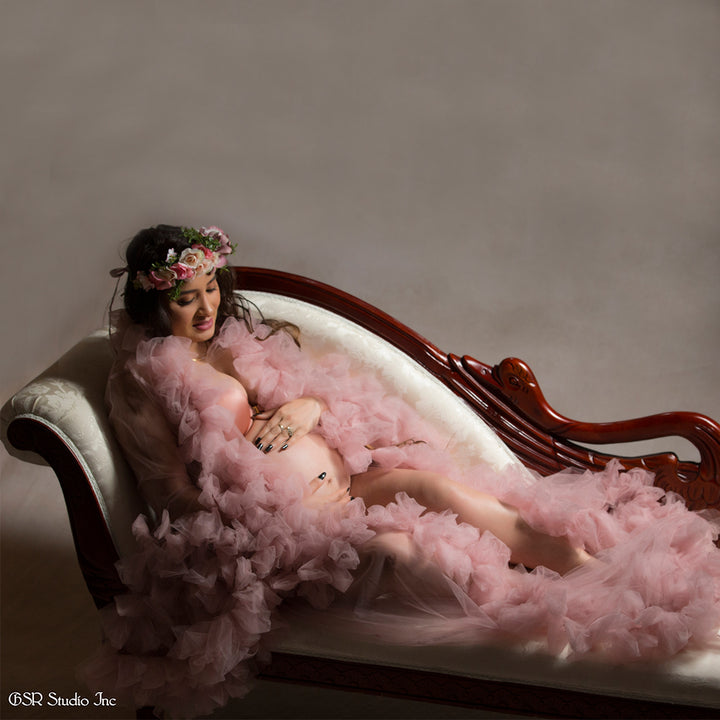 Edith Tulle Bell Sleeves Robe