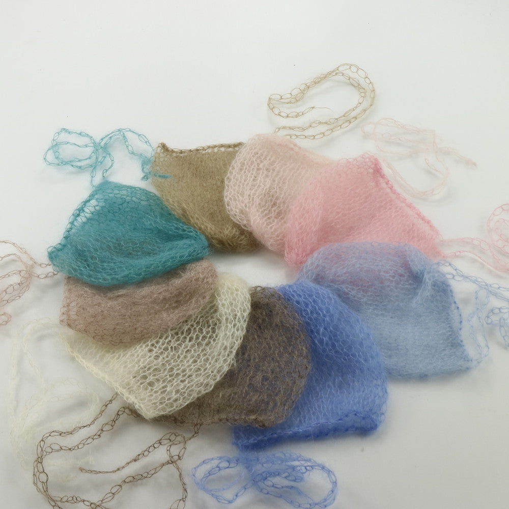Knit Mohair Newborn Bonnet
