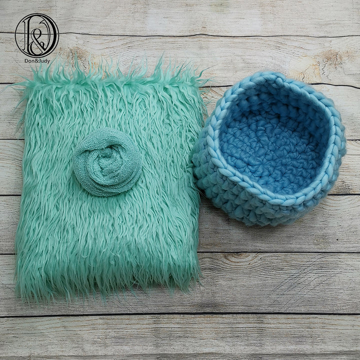 Faux Fur Blanket set (baskety,wrap)