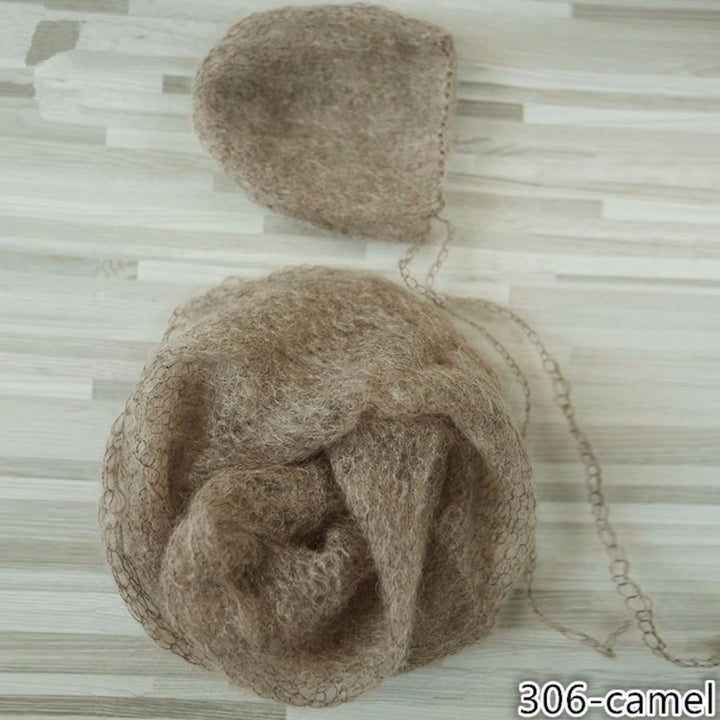 Hand knit Newborn Wraps Set Mohiar Newborn Wrap and Bonnet Set Newborn Photo Props - Don&Judy Newborn&Maternity photography props