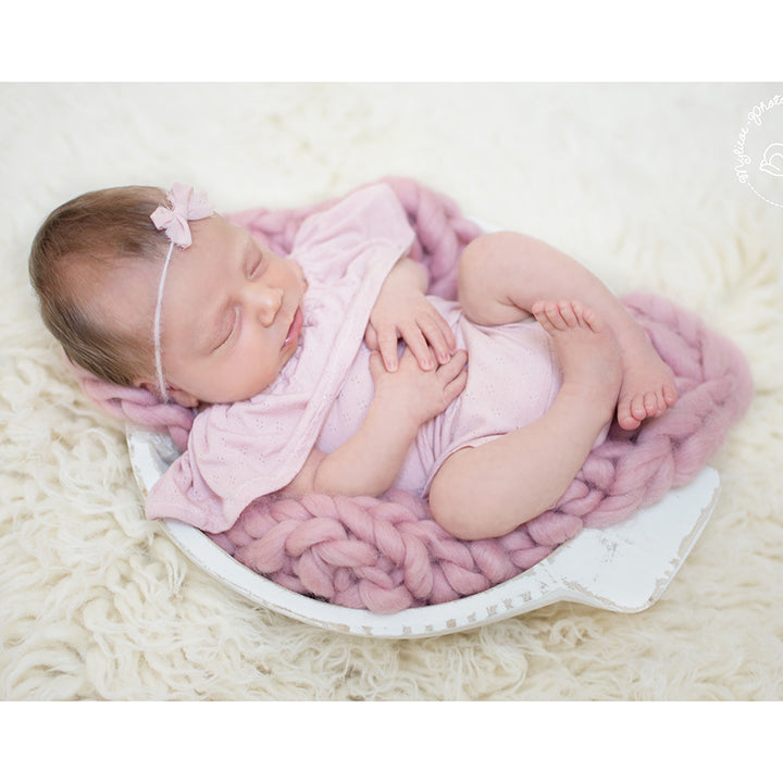 D&J Newborn Baby Rompers Lotus leaf Sleeve Infant Rompers Stretch Baby Rompers Newborn Photo Props - Don&Judy Newborn&Maternity photography props