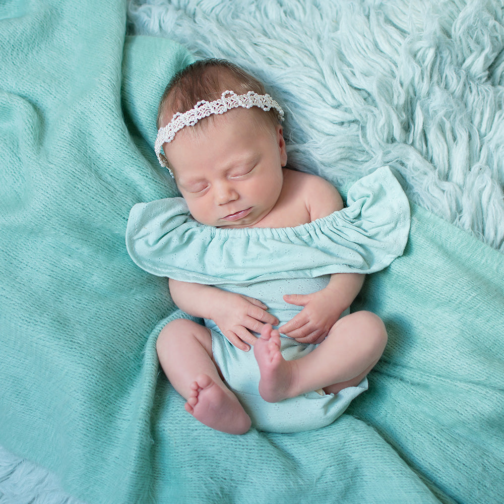 D&J Newborn Baby Rompers Lotus leaf Sleeve Infant Rompers Stretch Baby Rompers Newborn Photo Props - Don&Judy Newborn&Maternity photography props