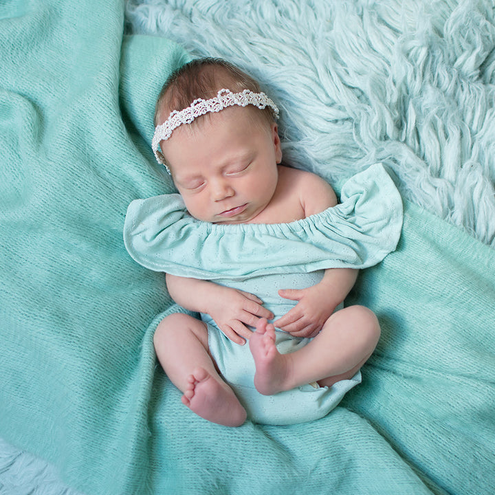 D&J Newborn Baby Rompers Lotus leaf Sleeve Infant Rompers Stretch Baby Rompers Newborn Photo Props - Don&Judy Newborn&Maternity photography props