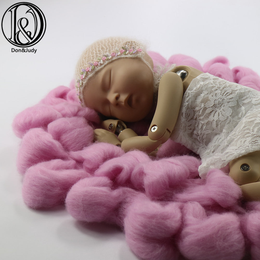Hand Knit Chunky Wool Newborn Photo Blanket Newborn Blanket Backdrop Newborn Photo Props - Don&Judy Newborn&Maternity photography props