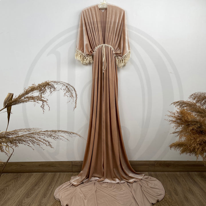 Enid Velvet Split Robe Gown