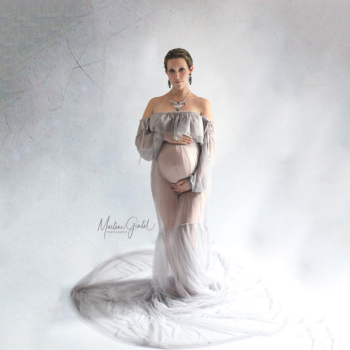 Grey Tulle Boob Tube Dress