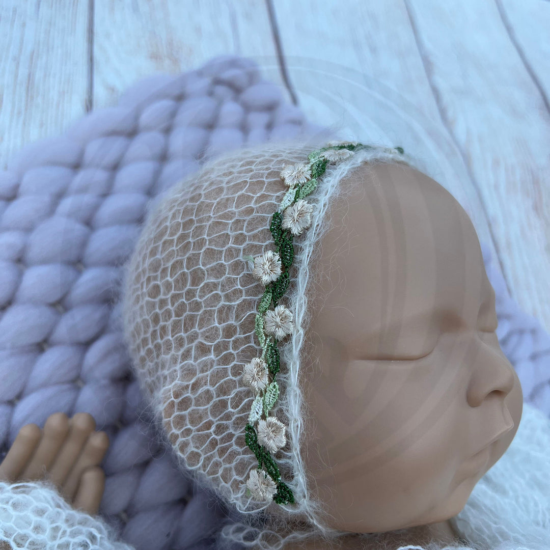 Green Flower Bonnet