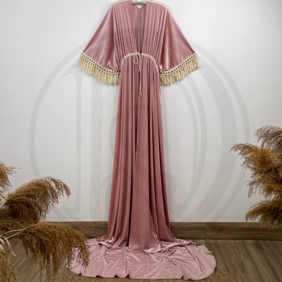 Enid Velvet Split Robe Gown